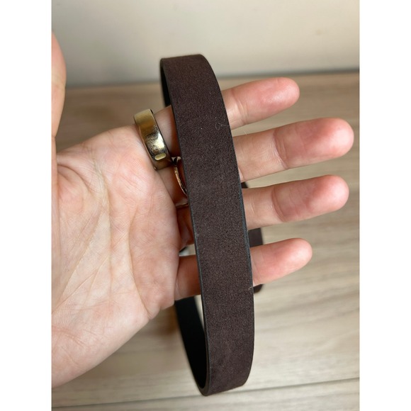 Banana Republic Suede Belt Dark Brown Gold Buckle XS - Picture 4 of 4